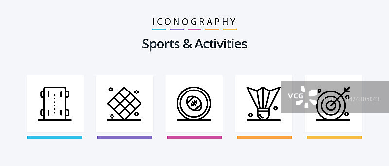 运动与活动线性5图标包。图片素材