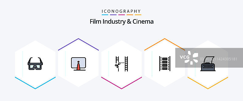 电影填充图标包，包括电影院图片素材