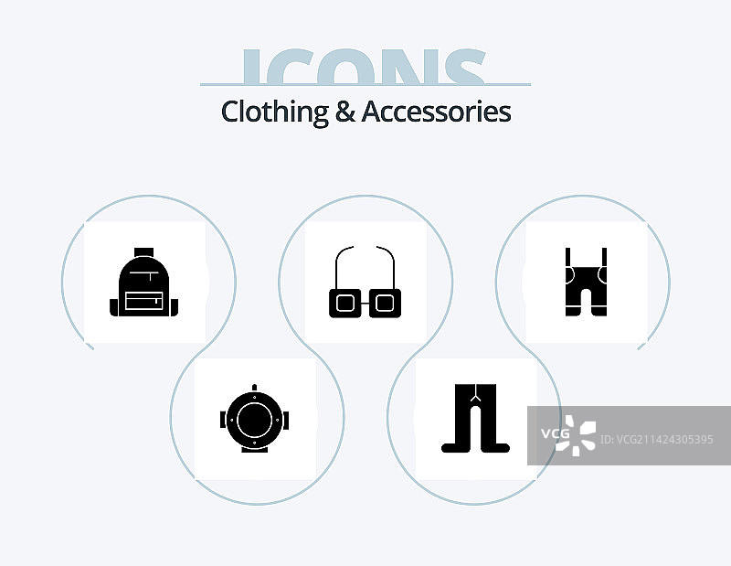 服装配饰glyph图标包5个图片素材