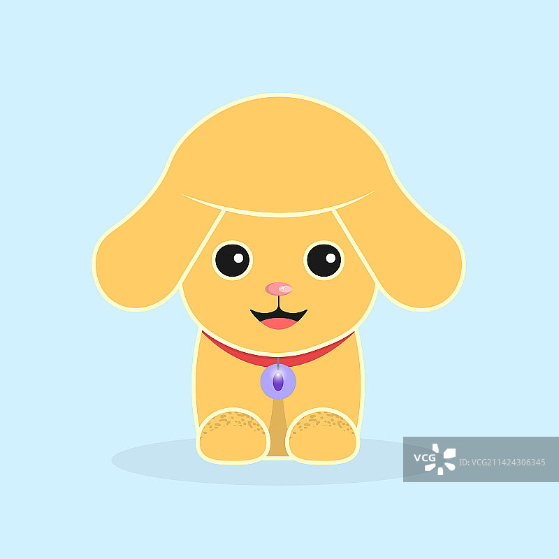 扁平风格的可爱小狗图片素材
