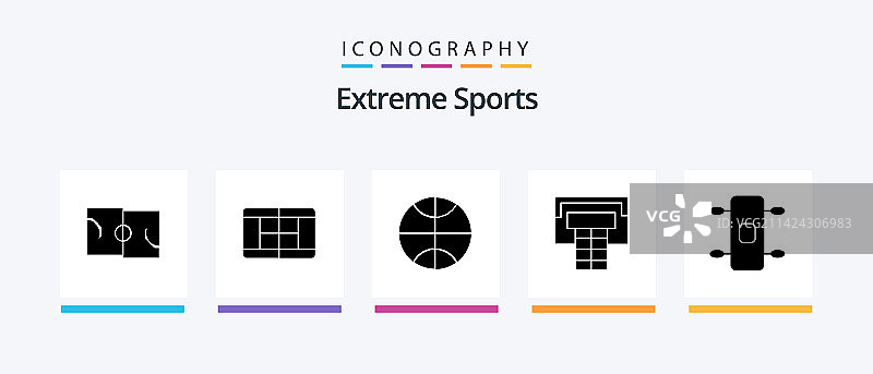 包含滑板的运动字形5图标包图片素材