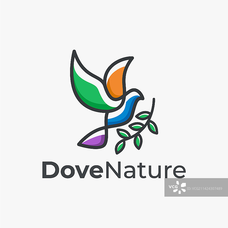 鸽子自然标志图片素材