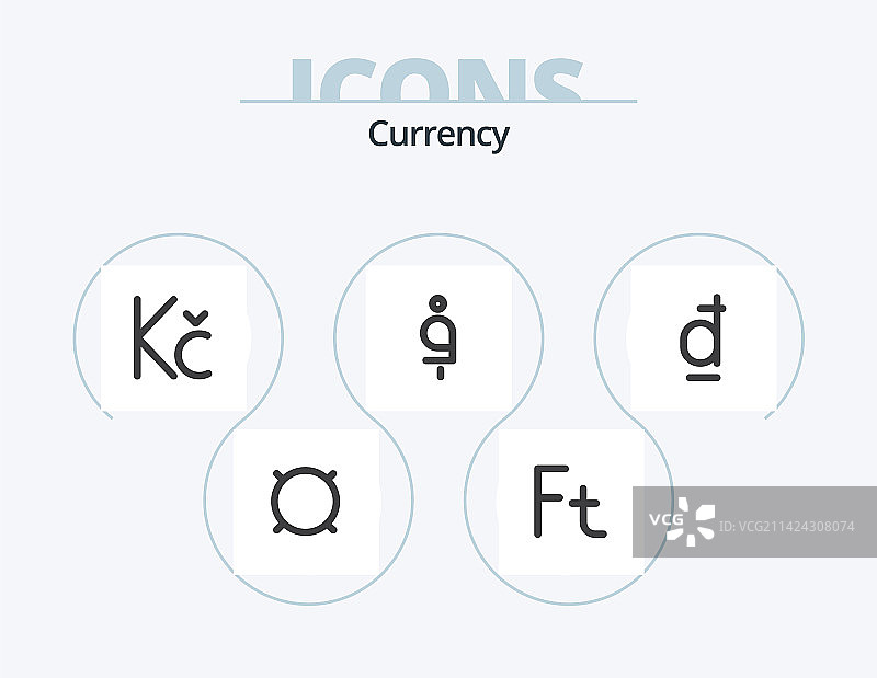 货币扁平图标包5，越南盾图标设计图片素材
