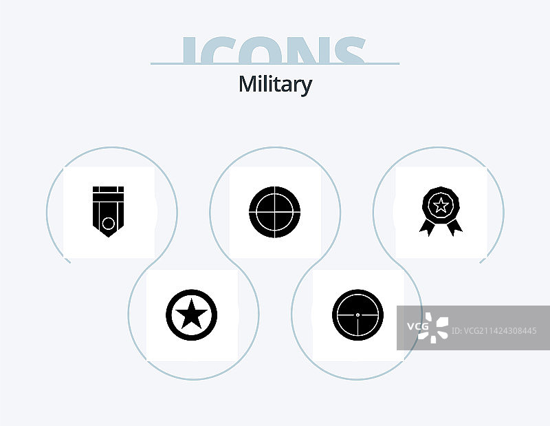 军事字形5款图标设计图片素材