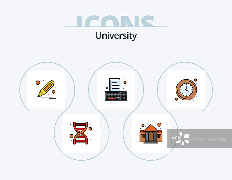 大学线条填充图标包5图标设计图片素材