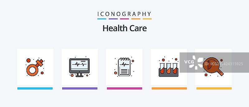 医疗保健线性填充图标包图片素材