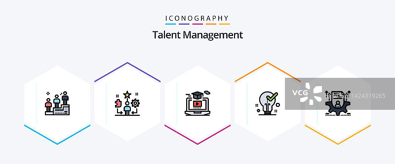 人才管理25个线性图标包图片素材