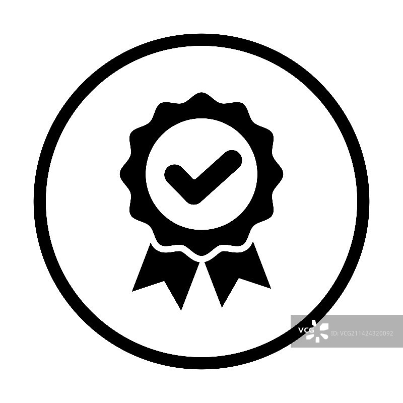 圆形花结符号中的奖励奖章图标图片素材