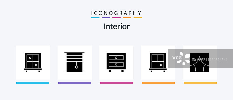 包含剧院的室内字形5图标包图片素材