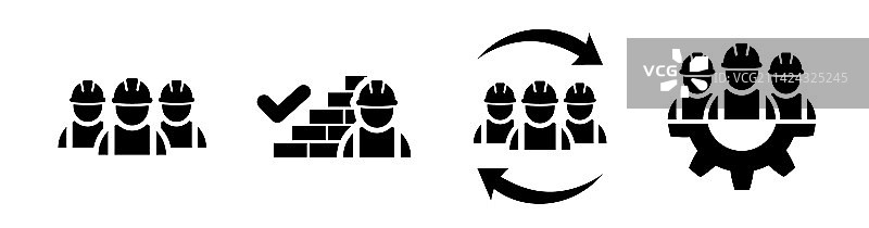 建筑承包商图标集：砖墙检查图片素材