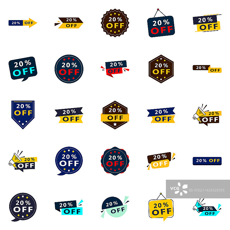 25个动态20%折扣促销banner图片素材