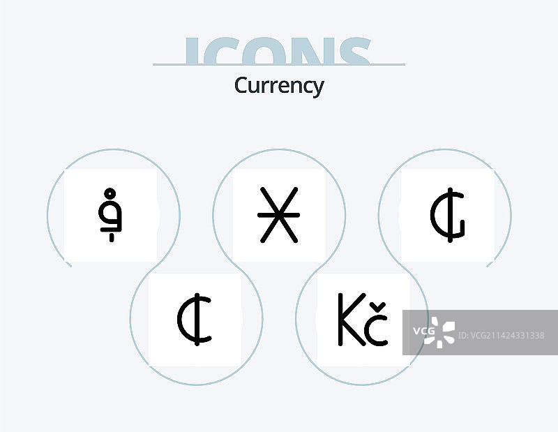 货币线条图标包5，乌克兰设计图片素材