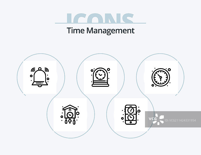 时间管理线性图标包 5 图标设计图片素材