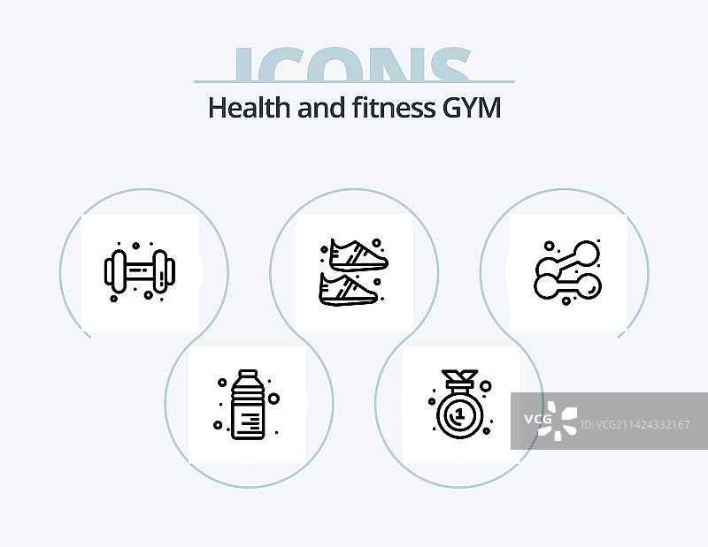健身房线条图标包5图标设计健身房跑步机图片素材