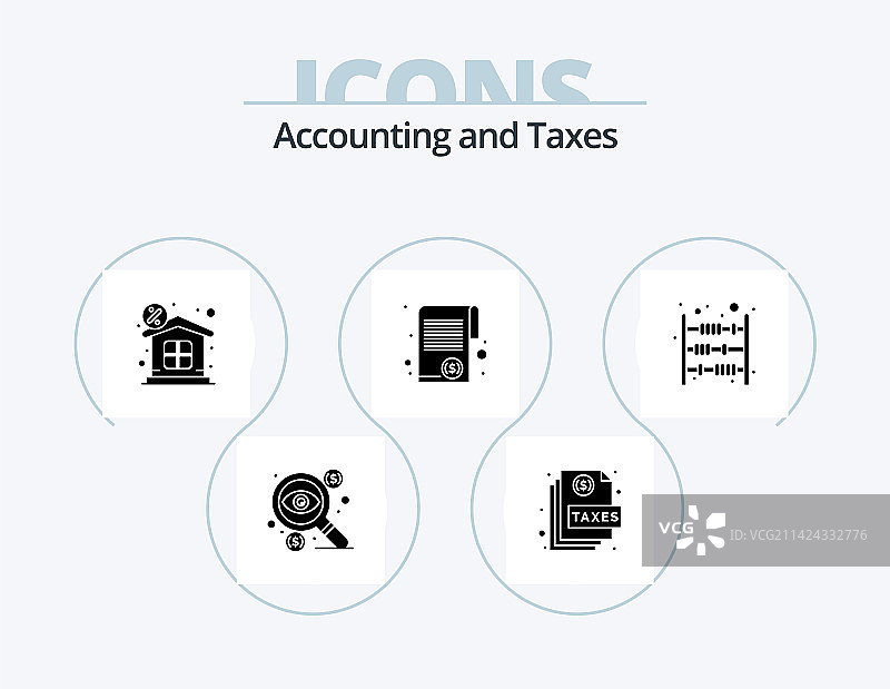 税务字形图标包5个图标设计税务金融图片素材