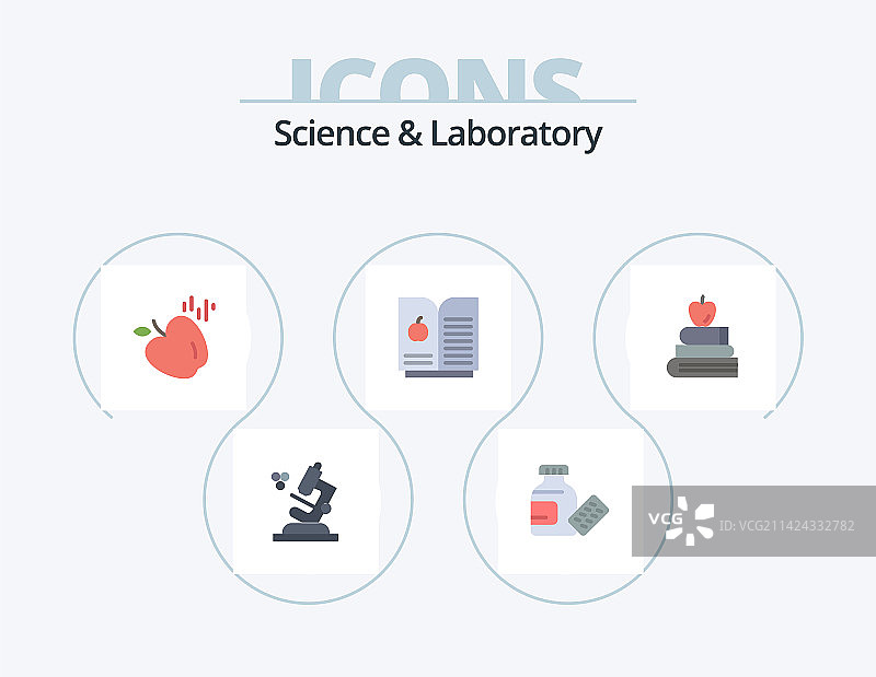科学扁平图标合集（5个图标）图片素材