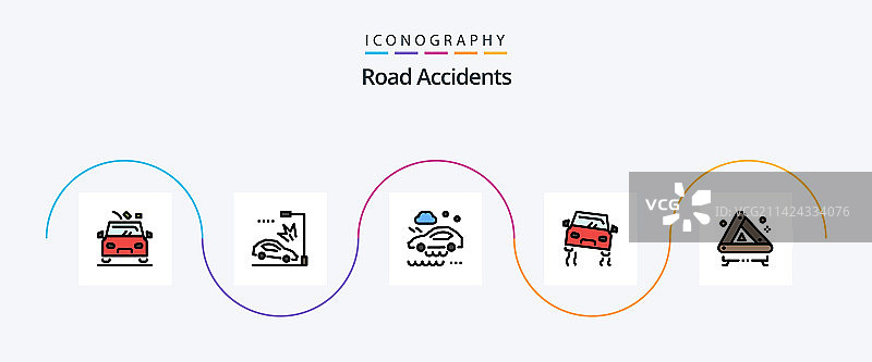 道路事故线性填充5图标包图片素材