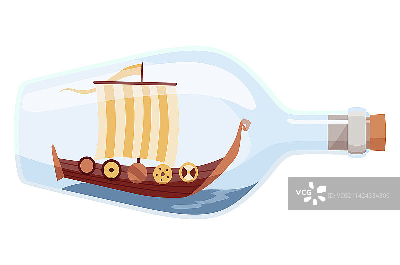 玻璃瓶中的船内含物体图片素材