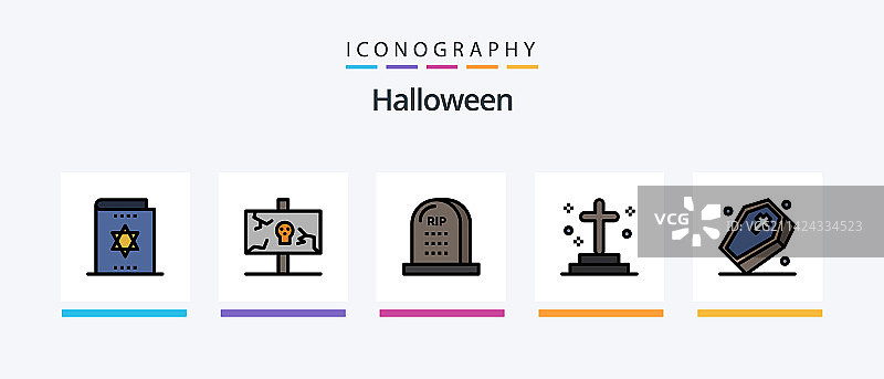 万圣节线性填充5图标包图片素材