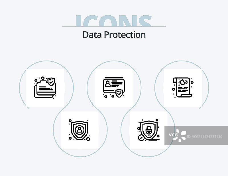 数据保护线性图标包5图标设计图片素材