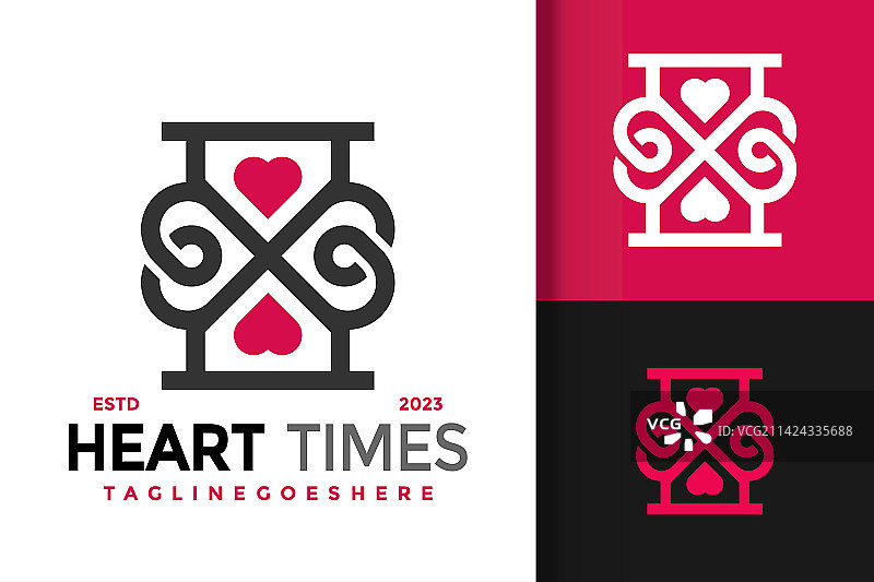 爱心时间沙漏标志设计元素图片素材