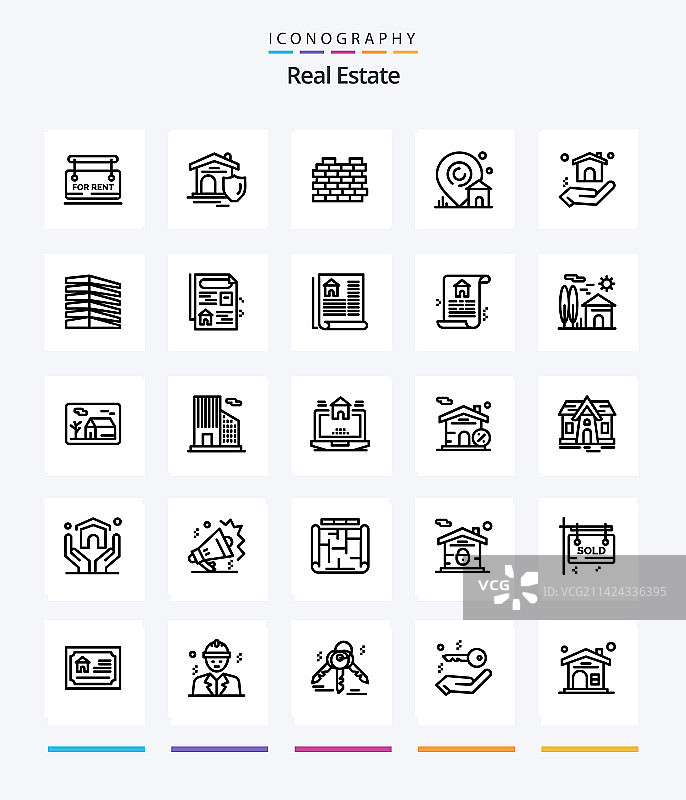 创意房地产25轮廓图标包图片素材