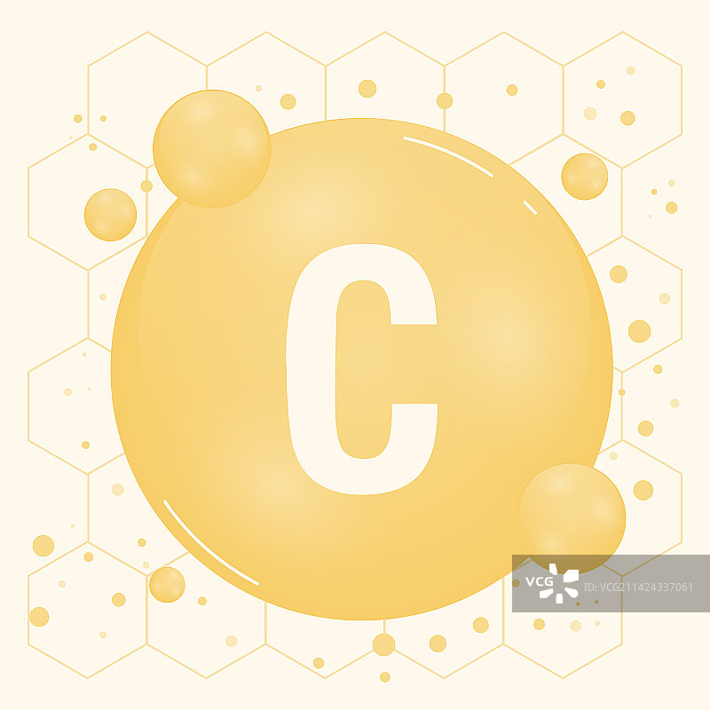 维生素C黄金闪亮胶囊图标图片素材