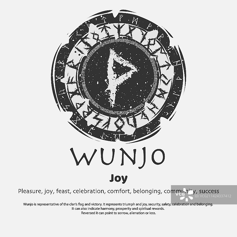 维京Wunjo符文暗黑圆盾图片素材