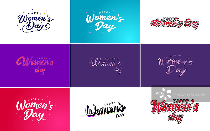 一套带有国际妇女节标志的卡片图片素材