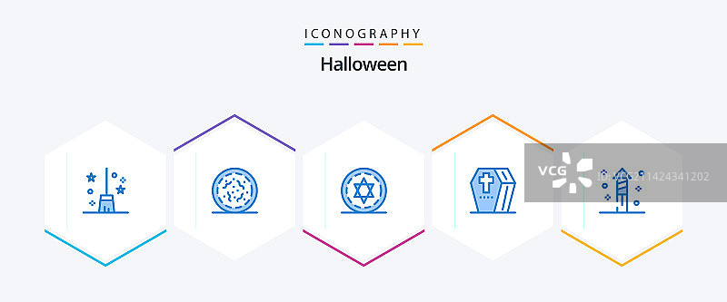 万圣节蓝色图标包25个图片素材
