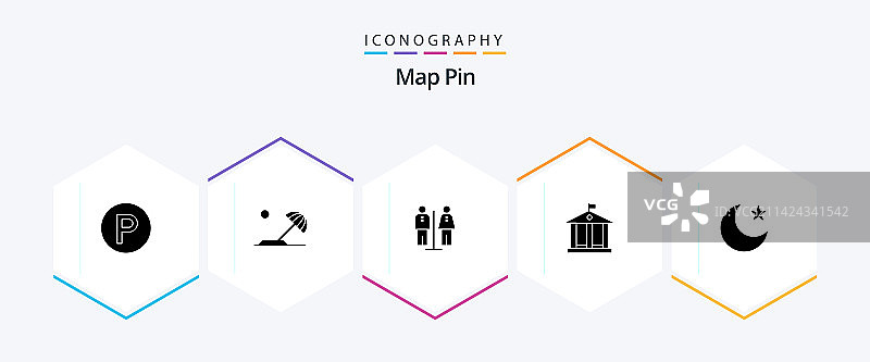 地图图钉图标包（含星星等）图片素材