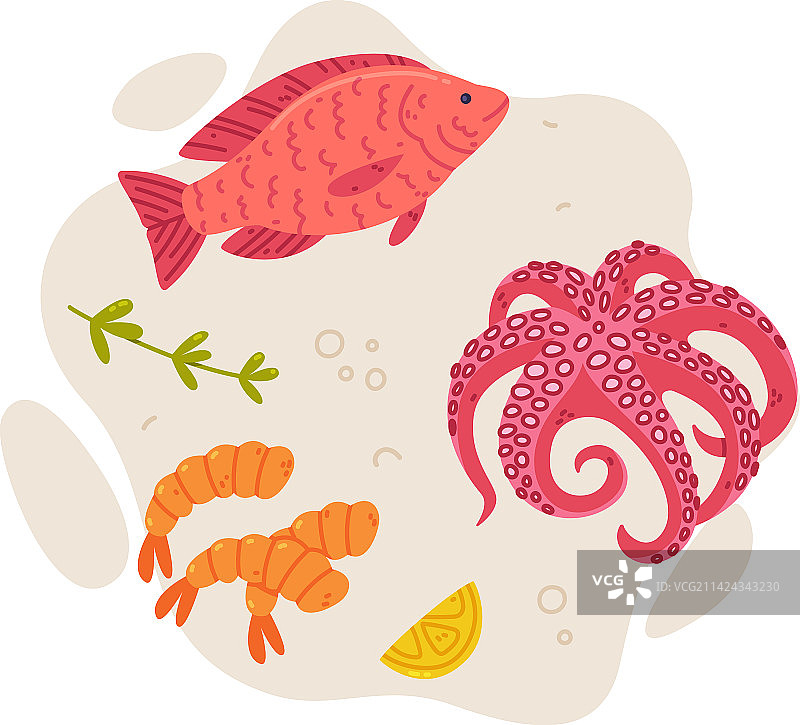 美味海鲜和新鲜海产品图片素材