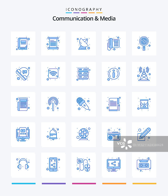 创意交流媒体蓝色图标图片素材