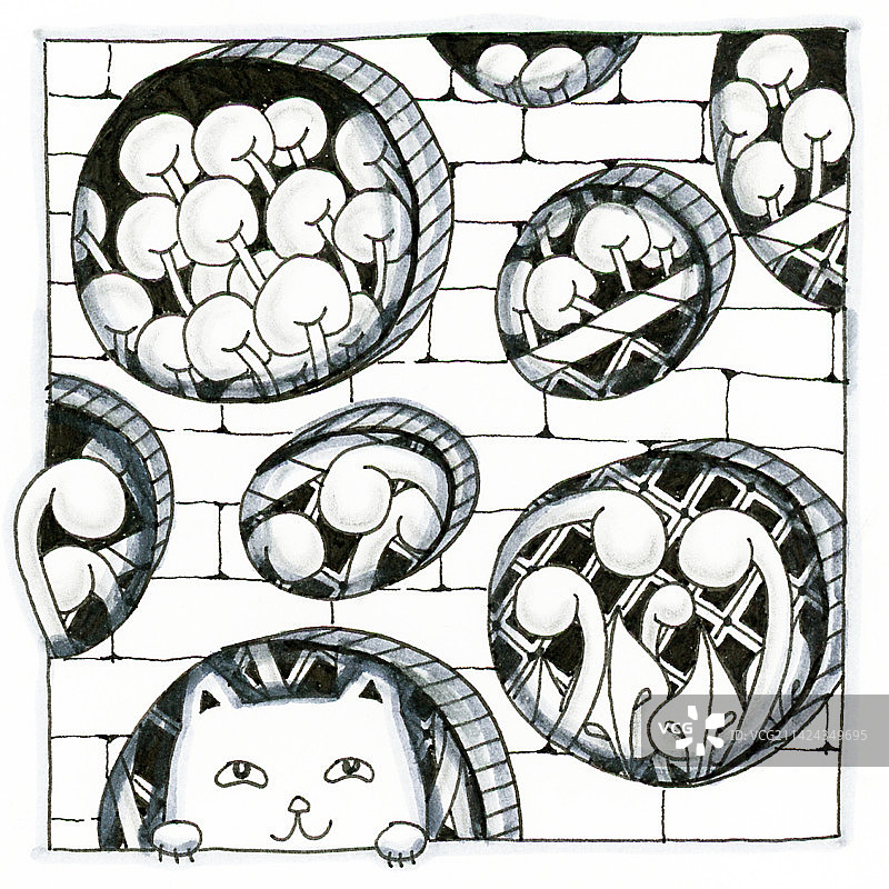 爱捉迷藏的猫图片素材