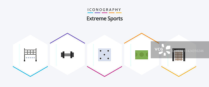25个扁平风格运动图标包，包含运动目标游戏图片素材