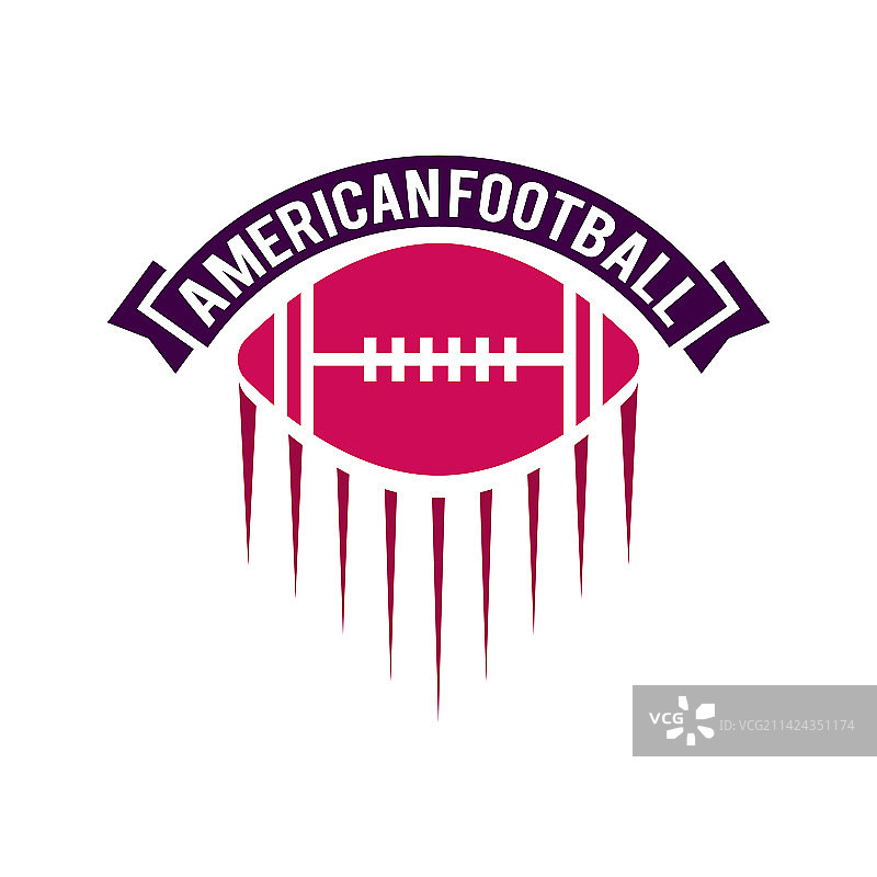 带球的美式橄榄球logo模板图片素材