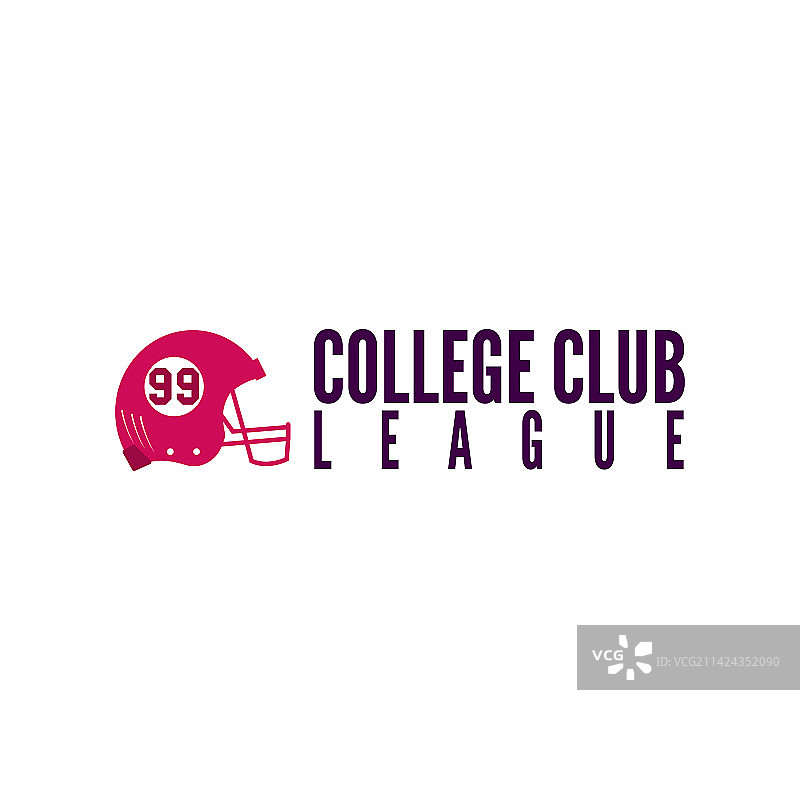 带有学院俱乐部标志的美式橄榄球logo模板图片素材