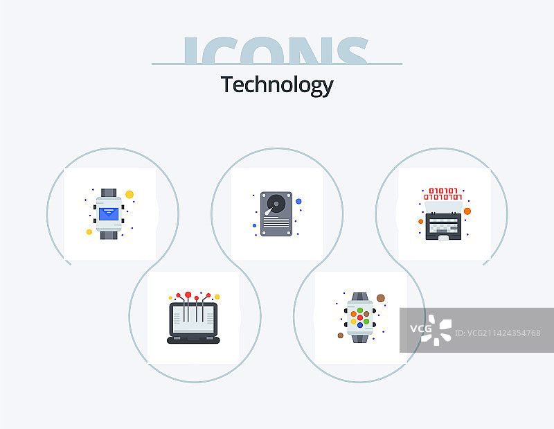 扁平风格科技图标包设计图片素材