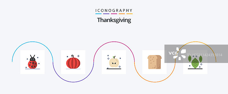 感恩节扁平风面包食物图标图片素材