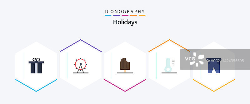 包含游泳的25个扁平图标图片素材