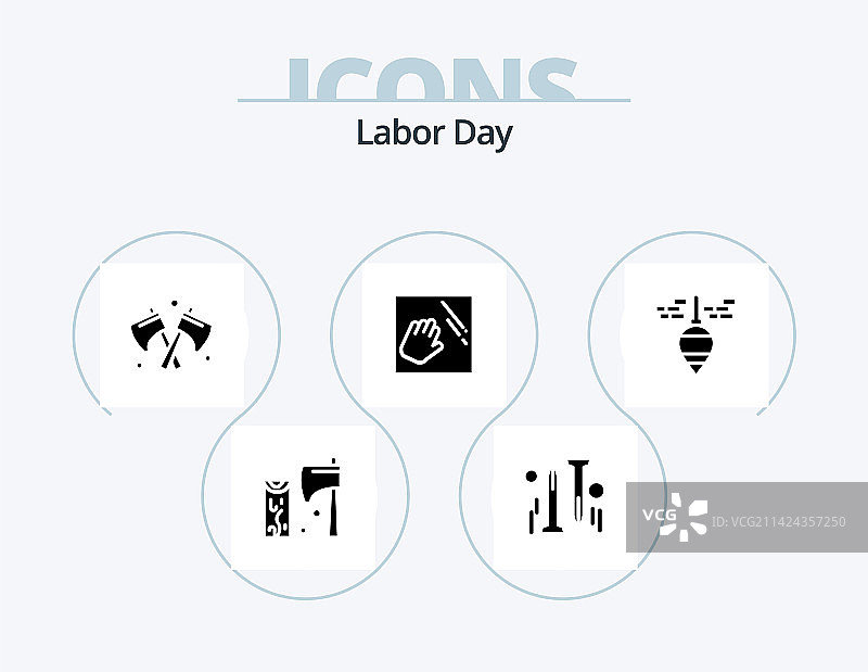 劳动节标志图标包（5个手工设计图标）图片素材