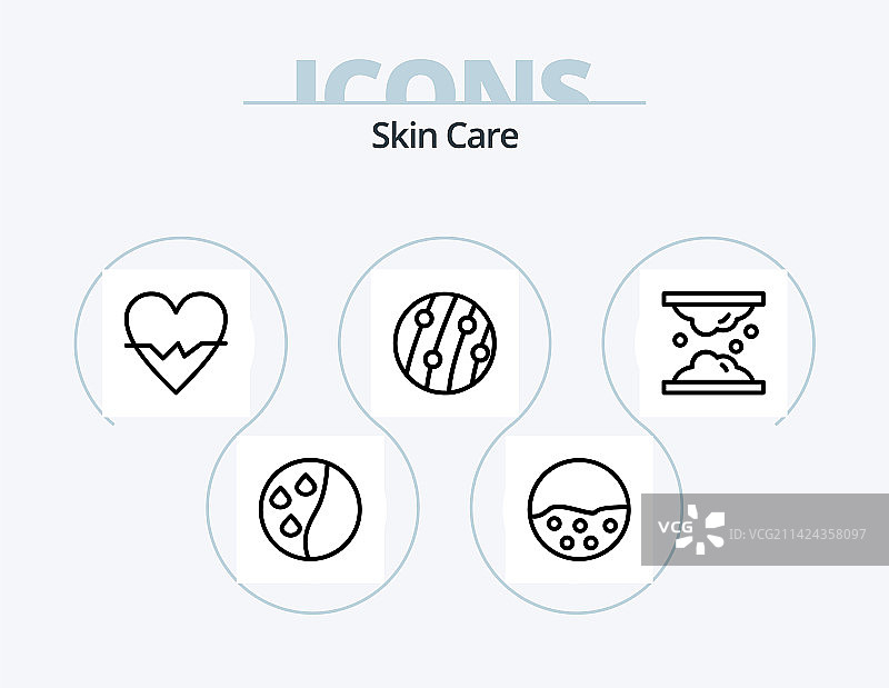 皮肤线条图标包（5个天然草本图标设计）图片素材