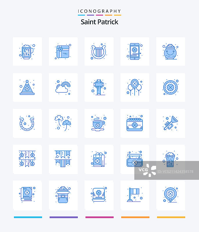 创意圣帕特里克节蓝色图标包图片素材