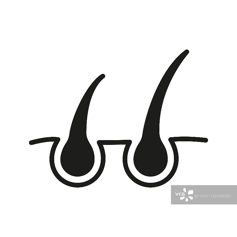 头发生长轮廓图标概念图片素材