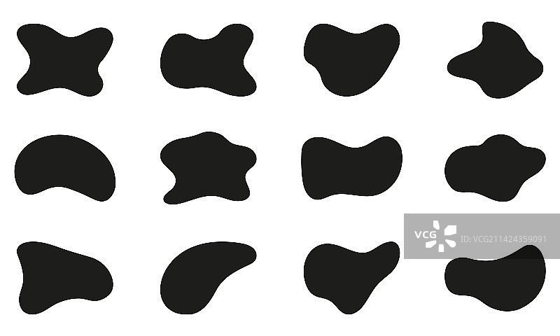 白色背景上的自由抽象黑色轮廓图片素材