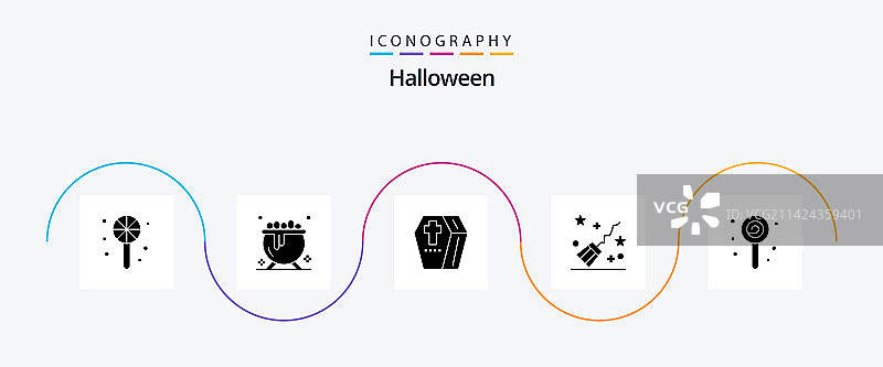万圣节字形5图标包，包含棒棒糖图片素材