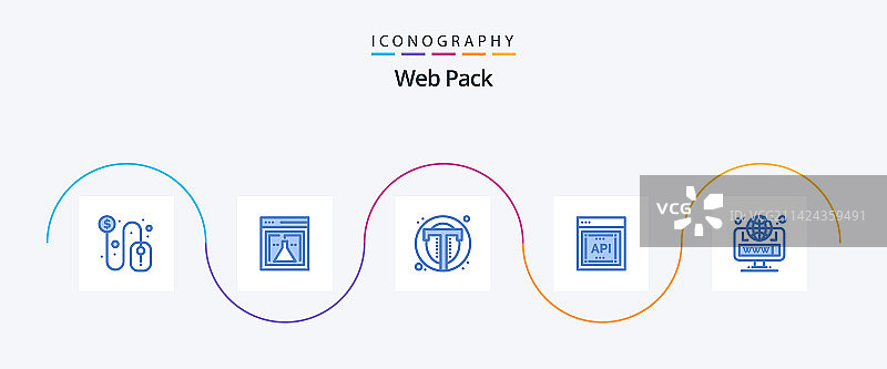 蓝色网页浏览器图标包图片素材