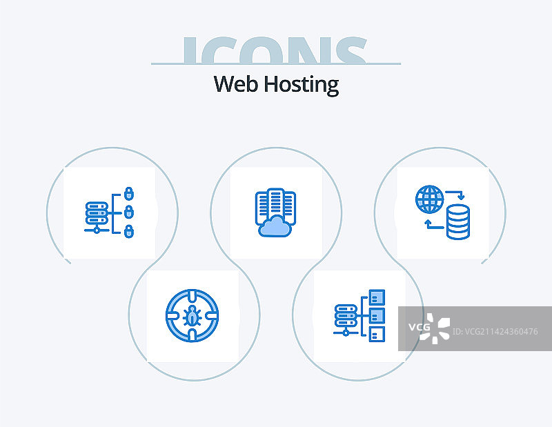 蓝色网络托管图标包5图标设计图片素材