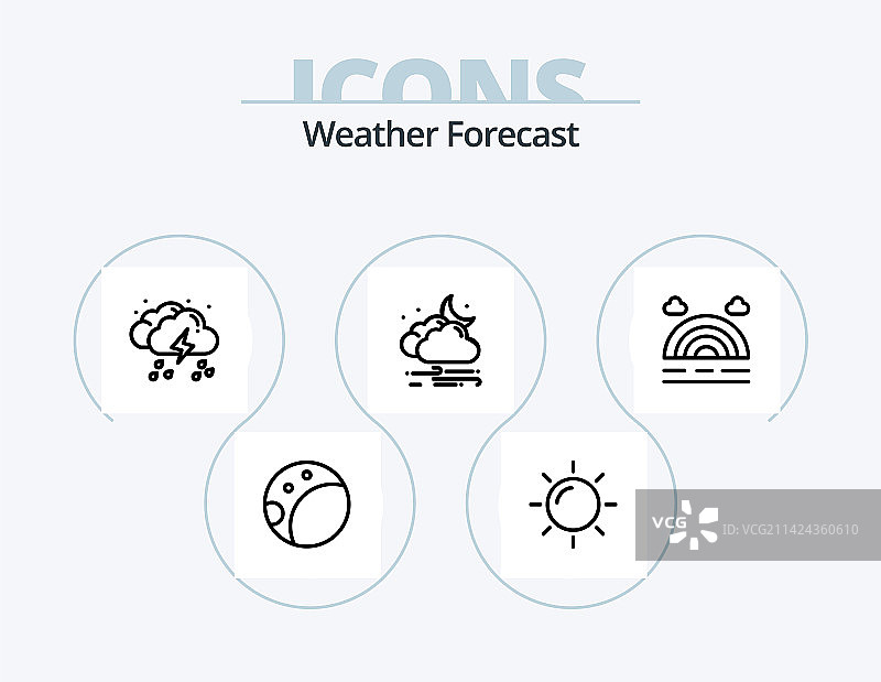 月亮雪天气线条图标包图片素材