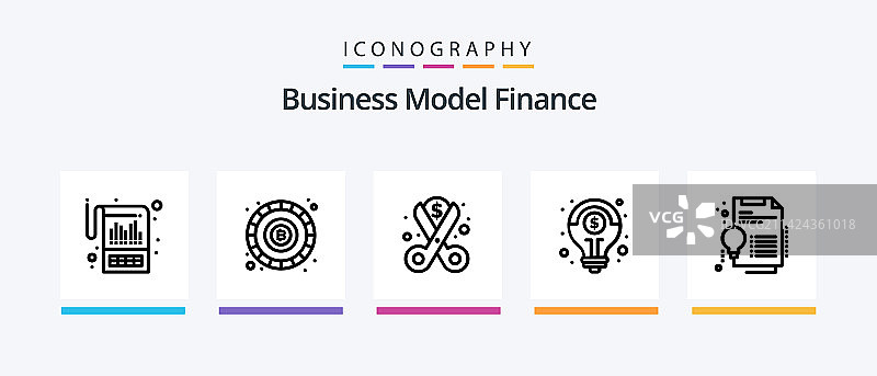 金融线条5图标包，含百分比成本图片素材